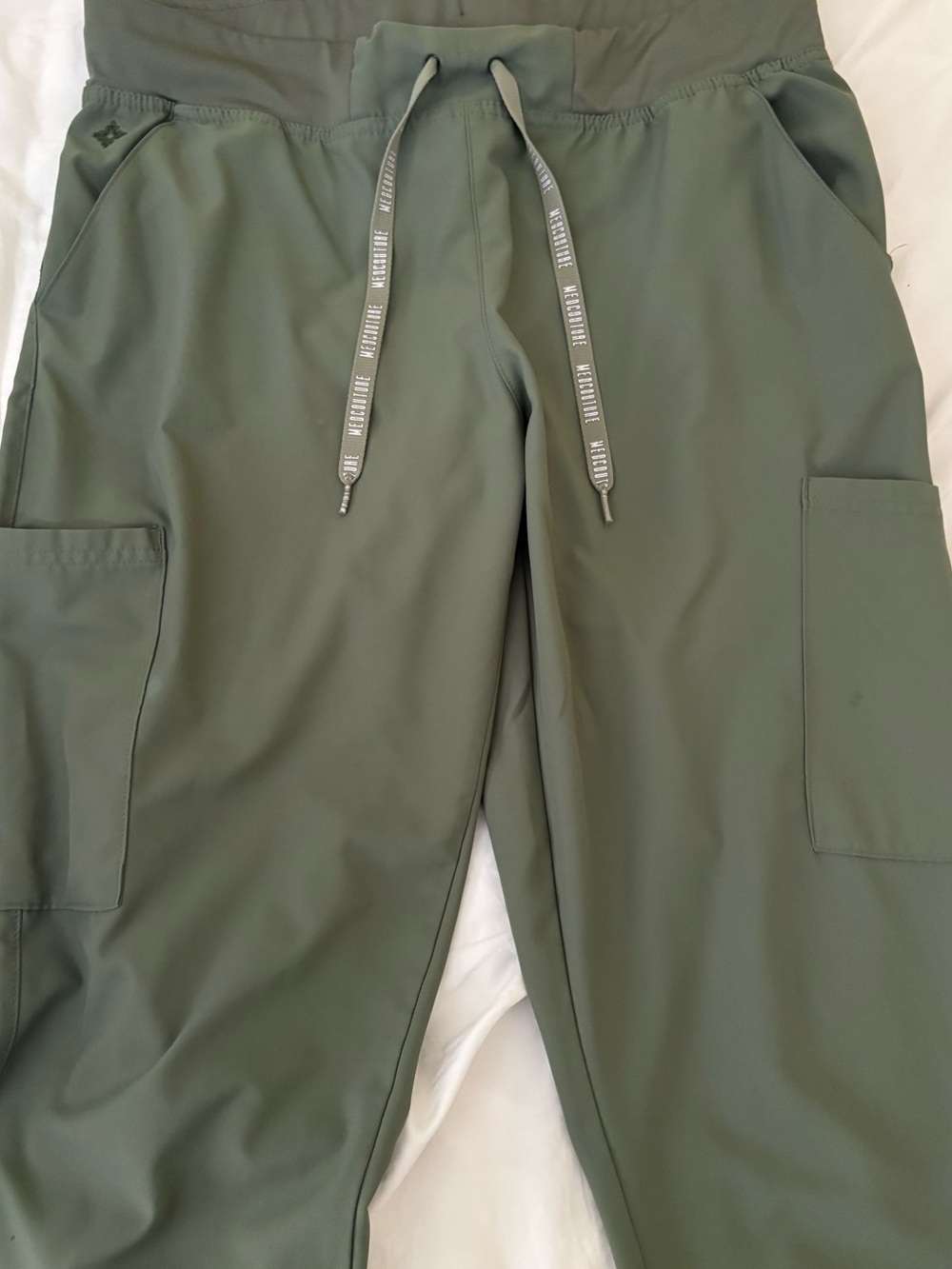 Med Couture Olive Green Women's Cargo Jogger Pants